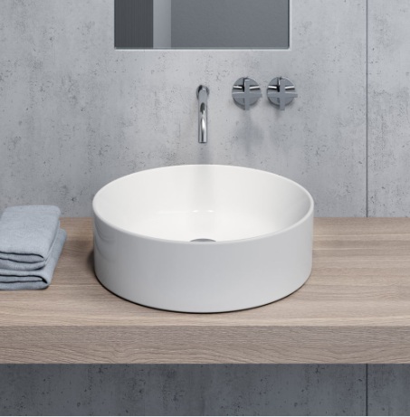 942711 KUBE-X valamu tööpinnale lm-450xh-130mm, Extraglaze glasuur- valge läikiv, matid viimistlused: agaaviroheline, must, vanaroosa, helehall, helebeež, jääsinine, tuvihall, valge